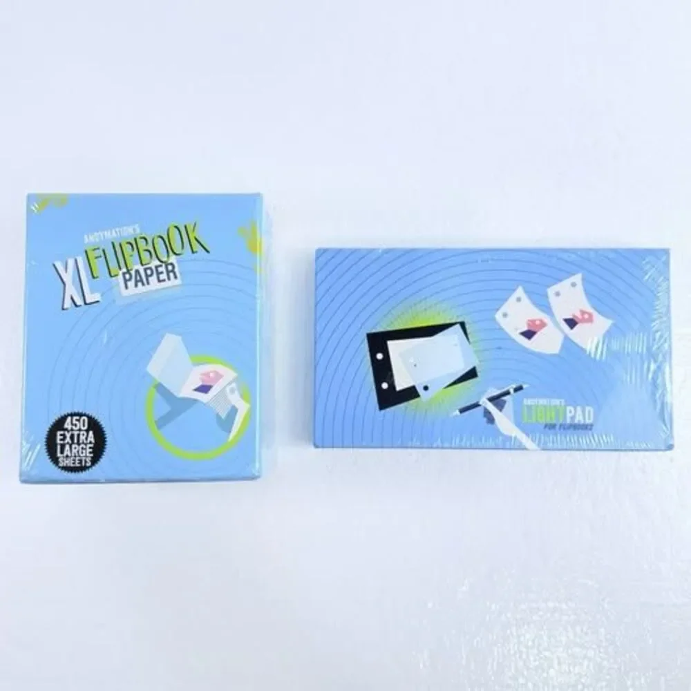 Andymation Lightpad & XL Flipbook Paper 450 Sheets Animation NEW SEALED